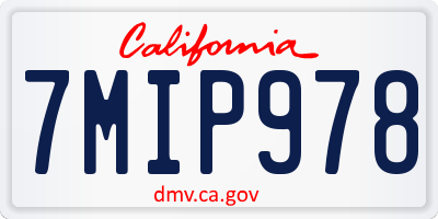 CA license plate 7MIP978