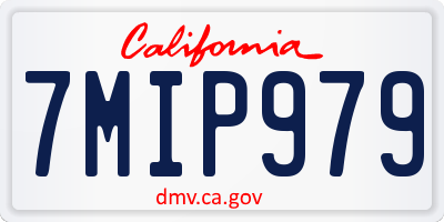 CA license plate 7MIP979