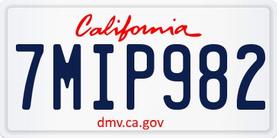 CA license plate 7MIP982