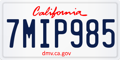 CA license plate 7MIP985