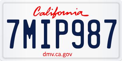 CA license plate 7MIP987