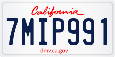 CA license plate 7MIP991