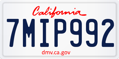 CA license plate 7MIP992