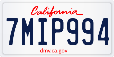 CA license plate 7MIP994
