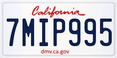 CA license plate 7MIP995
