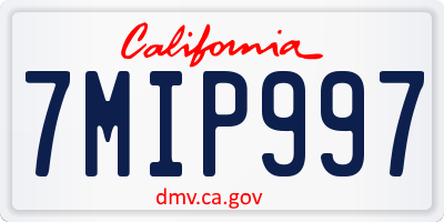 CA license plate 7MIP997