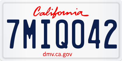 CA license plate 7MIQ042