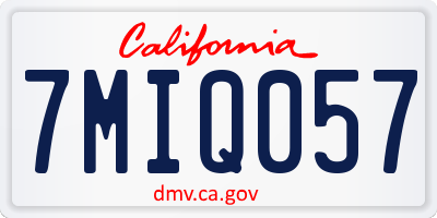 CA license plate 7MIQ057
