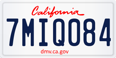 CA license plate 7MIQ084