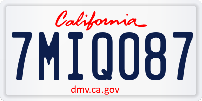 CA license plate 7MIQ087