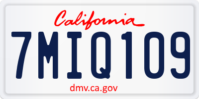 CA license plate 7MIQ109