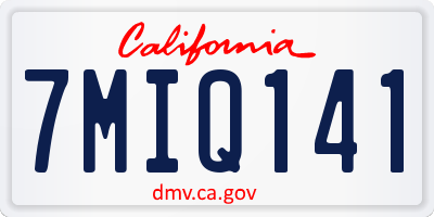 CA license plate 7MIQ141