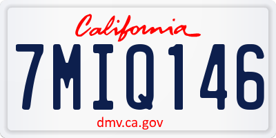CA license plate 7MIQ146