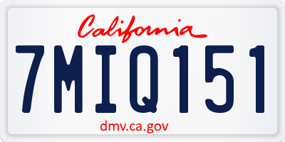 CA license plate 7MIQ151