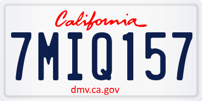 CA license plate 7MIQ157