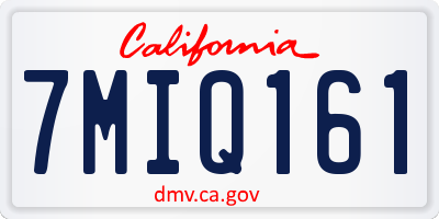 CA license plate 7MIQ161