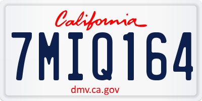 CA license plate 7MIQ164