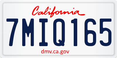 CA license plate 7MIQ165