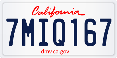 CA license plate 7MIQ167
