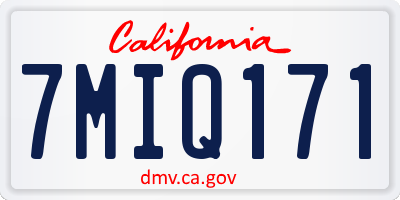 CA license plate 7MIQ171