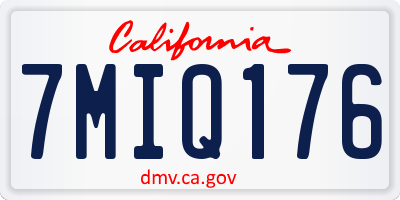 CA license plate 7MIQ176