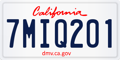 CA license plate 7MIQ201