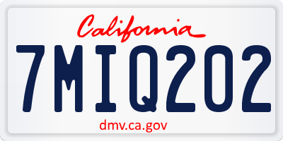 CA license plate 7MIQ202