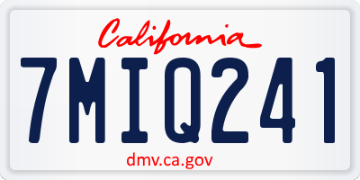 CA license plate 7MIQ241