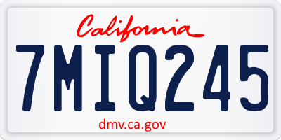 CA license plate 7MIQ245