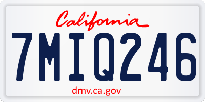 CA license plate 7MIQ246