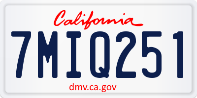 CA license plate 7MIQ251