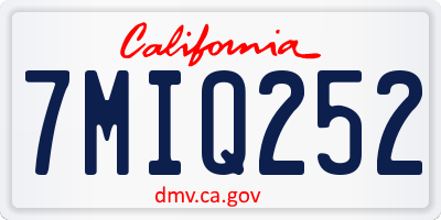 CA license plate 7MIQ252