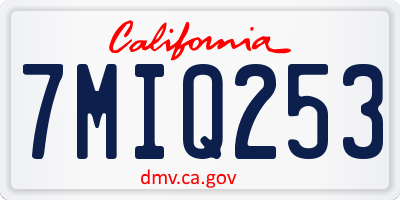 CA license plate 7MIQ253