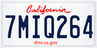 CA license plate 7MIQ264
