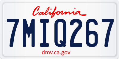 CA license plate 7MIQ267
