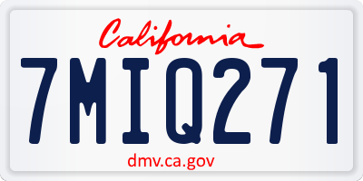 CA license plate 7MIQ271