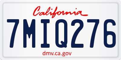 CA license plate 7MIQ276
