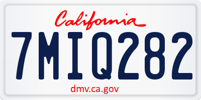 CA license plate 7MIQ282