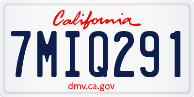 CA license plate 7MIQ291