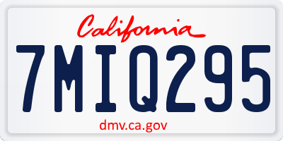 CA license plate 7MIQ295