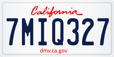CA license plate 7MIQ327