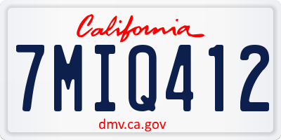 CA license plate 7MIQ412
