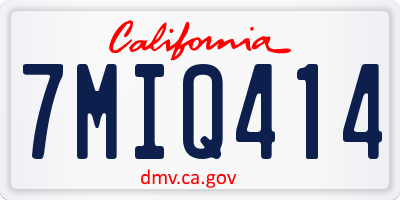 CA license plate 7MIQ414
