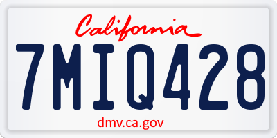 CA license plate 7MIQ428