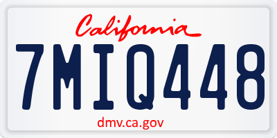 CA license plate 7MIQ448