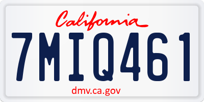 CA license plate 7MIQ461