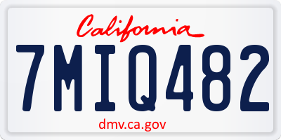 CA license plate 7MIQ482
