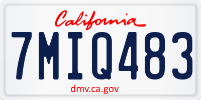 CA license plate 7MIQ483