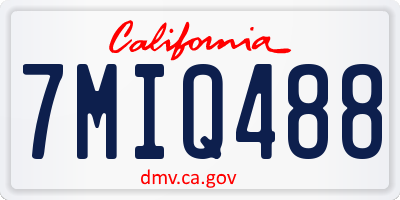 CA license plate 7MIQ488