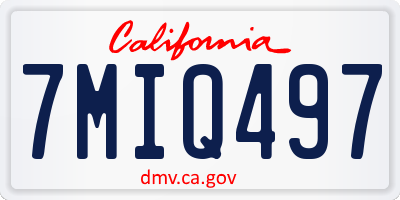 CA license plate 7MIQ497